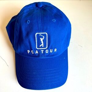 PGA‎ Tour Hat Blue Cap Strap Back Blue Golf Golfer One Size Adjustable